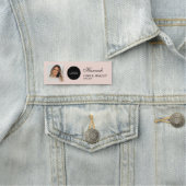 Blush Pink Script Logo Photo Hair Makeup Naamplaatje (In situ)