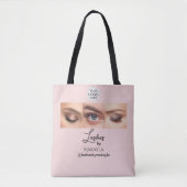 Blush Pink Script Logo Photo Lashes Studio Draagtas (Voorkant)