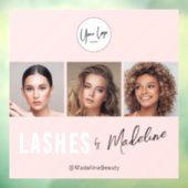 Blush Pink Script Logo Photo Lashes Studio Raamsticker (Vel 3)