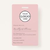 Blush Pink Script Logo Photo Makeup Badge (Dos)