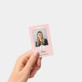 Blush Pink Script Logo Photo Makeup Badge (Manuel / portable)