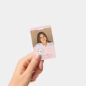 Blush Pink Script Logo Photo Makeup Badge (Manuel / portable)