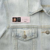 Blush Pink Script Logo Photo Makeup Naamplaatje (In situ)