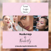 Blush Pink Script Logo Photo Makeup Studio Raamsticker (Vel 2)