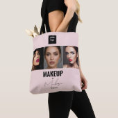 Blush Pink Script Logo Photo Makeup Studio Window  Draagtas (Dichtbij)