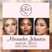 Blush Pink Script Logo Photo Makeup Studio Window Raamsticker (Vel 2)