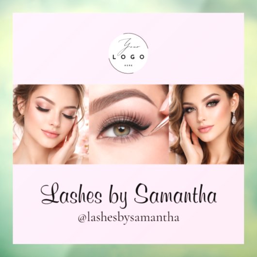 Blush Pink Script Logo Photo Makeup Studio Window Raamsticker (Vel 3)