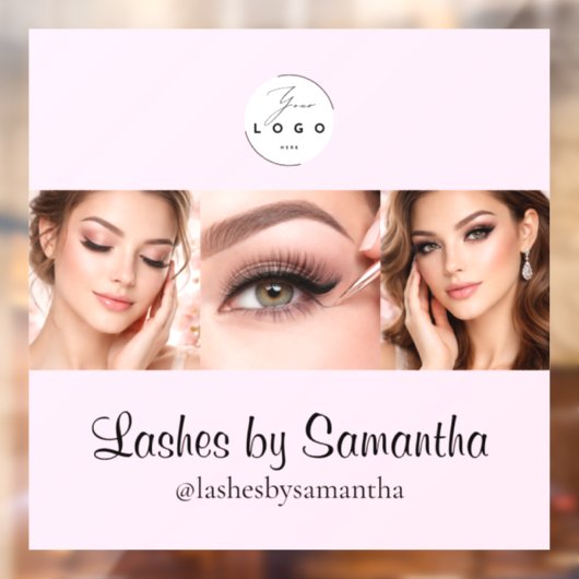 Blush Pink Script Logo Photo Makeup Studio Window Raamsticker (Vel 2)