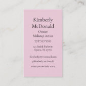 Blush Pink Script Logo QR Code Photo Makeup Visitekaartje (Achterkant)