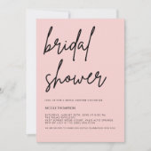 Blush Pink Script Modern Bridal Shower Invitation  (Devant)