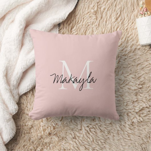 Blush Pink Script-monogram Kussen (Deken)