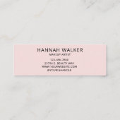 Blush Pink Script Photo Makeup Mini Visitekaartje (Achterkant)
