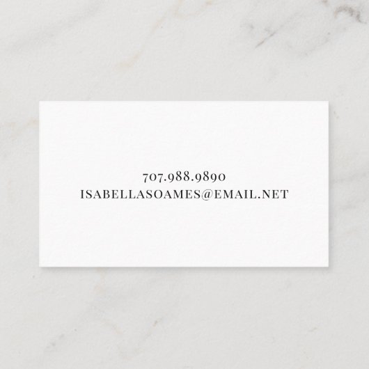 Blush Pink Script Signature Calling Card Visitekaartje (Achterkant)