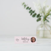 Blush Pink Script Social Icon QR Code Photo Makeup Contactkaartje (Staand voorkant)