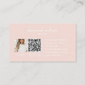 Blush Pink Script Social QR Code Photo Makeup Visitekaartje (Achterkant)