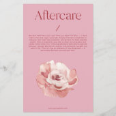 Blush Pink Service Aftercare Skincare Flyer (Achterkant)
