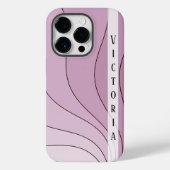 Blush Pink Shades Retro Waves Persoonlijke Naam Case-Mate iPhone Case (Achterkant)