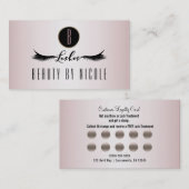 Blush Pink Shimmer Wimpers Customer Loyalty Kaart (Voorkant / Achterkant)