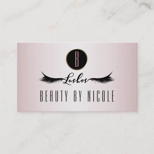 Blush Pink Shimmer Wimpers Customer Loyalty Kaart (Voorkant)