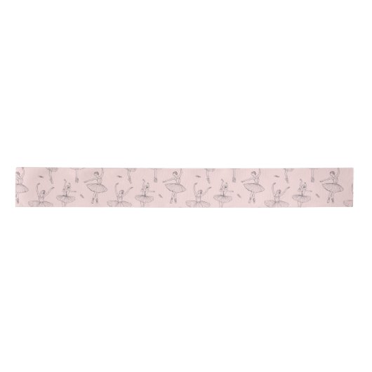 Blush Pink & Silver Ballerina Pattern Lint (Voorkant)