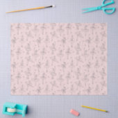 Blush Pink & Silver Ballerina Pattern Tissuepapier (Craft)