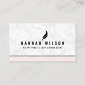 Blush Pink Silver Glitter Marmer Mobiele Notaris Visitekaartje (Voorkant)