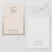 BLUSH PINK SILVER GRORDER LOGO DISPLAY VISITEKAARTJE (Voorkant / Achterkant)