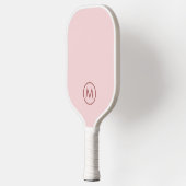 Blush Pink Simple Circle Initiaal Monogram Pickleball Paddle (Links)