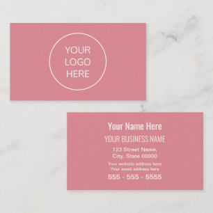 Blush Pink Simple Modern Voeg je Logo toe Visitekaartje