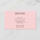  Blush Pink Simple Moderne Service Visitekaartje (Achterkant)