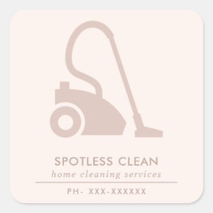 BLUSH PINK SIMPLE VACUUM CLEANER CLEANER SERVICE VIERKANTE STICKER