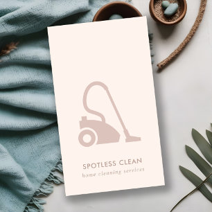BLUSH PINK SIMPLE VACUUM CLEANER CLEANER SERVICE VISITEKAARTJE