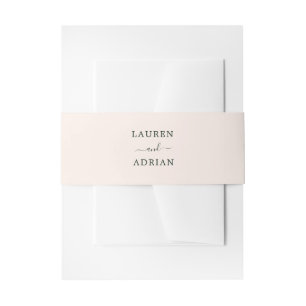 Blush Pink Simple Wedding Uitnodigingen Wikkel