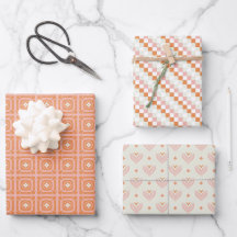 Blush Pink & Sinaasappel 3 Set van Floral Wrapping