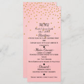 Blush Pink Small Gold Confetti Elegant Menu Kaart (Voorkant / Achterkant)