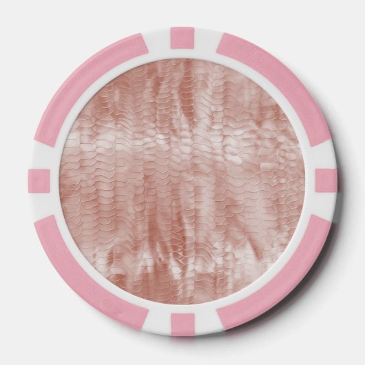 Blush Pink Snake Print Poker Chips (Voorkant)