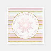 Blush Pink Snowflake Baby shower servetten (Voorkant)