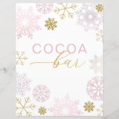 Blush Pink Snowflake Cocoa Bar Teken (Voorkant)