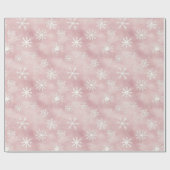 Blush Pink Snowflakes Christmas Cadeaupapier (Vlak)