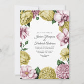 Blush Pink & Soft Gold Watercolor Floral Wedding Kaart (Voorkant)