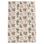 Blush Pink Southwest Desert Cactus Happy Birthday Medium Cadeauzakje (Achterkant)