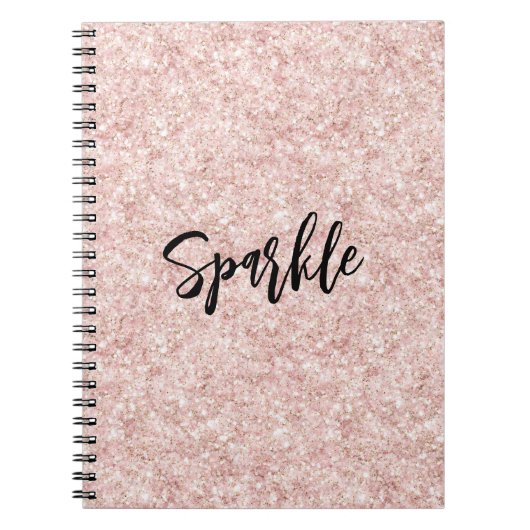 Blush Pink Sparkle Glitter Notitieboek (Voorkant)
