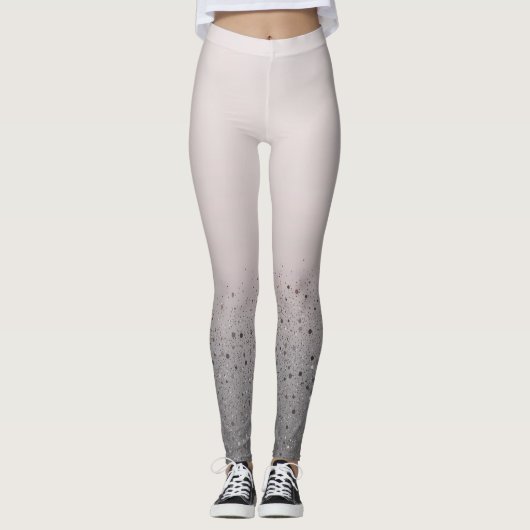 Blush Pink Sparkly Glitter Leggings (Voorkant)