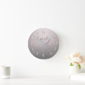 Blush Pink Sparkly Glitter Ronde Klok (Huis)