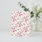 Blush Pink Spring Rustic Bohemian Floral Feestdagenkaart (Staand voorkant)