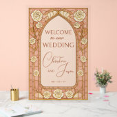 Blush Pink Stained Glass Floral Wedding Welcome  (Mariage)