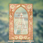 Blush Pink Stained Glass Floral Wedding Welcome  (Neutre)