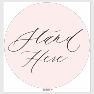 Blush Pink Stand Hier 6 Voeten Grote Vloer Marker Sticker