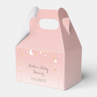 Blush Pink Star Moon Baby shower Bedankdoosjes