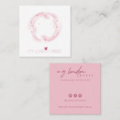 BLUSH PINK STAR WATERVERF STUD EARRING DISPLAY VIERKANTE VISITEKAARTJE (Voorkant / Achterkant)